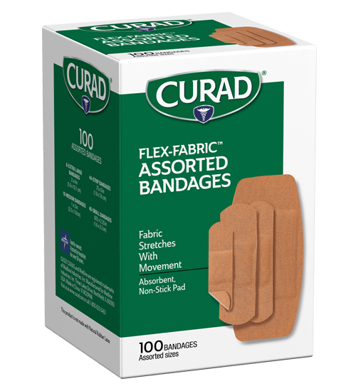 Band Aid Fingertip Flex-Fabric 100 per Box Curad