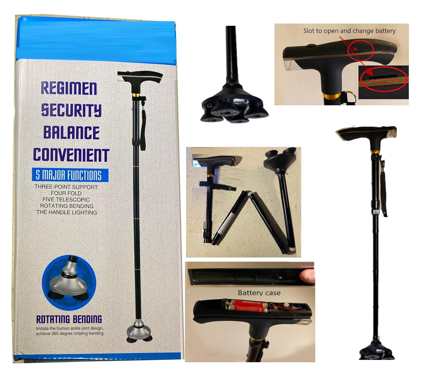 CANE FOLDING WITH LED LIGHT DRSAFE DS3602