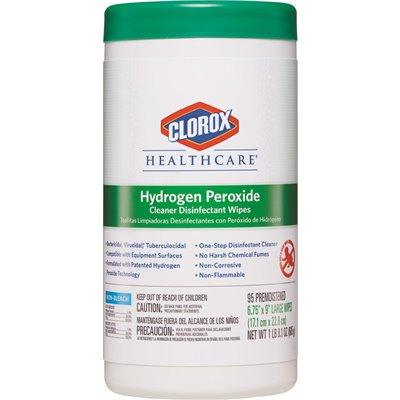 CLOROX HYDROGEN PEROX DISINF WIPE 6.75X9"