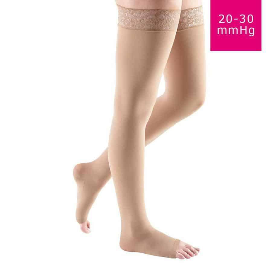 Compression Socks Medi Elegance Thigh Petite 20-30 mmHg Open Toe