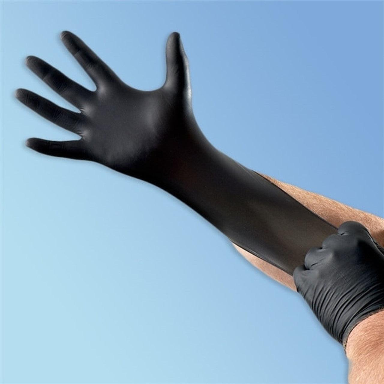 Gloves Nitrile Black Medium 100 per Box