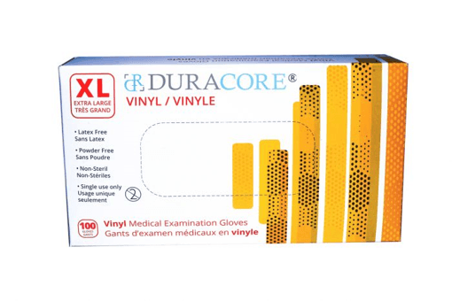 Gloves Vinyl Duracore Extra Large 100 per Box