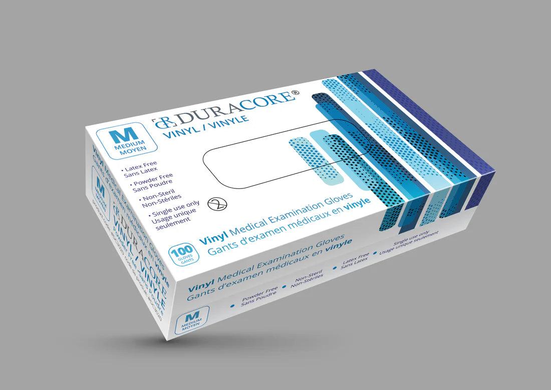 Gloves Vinyl Duracore Medium 100 per Box