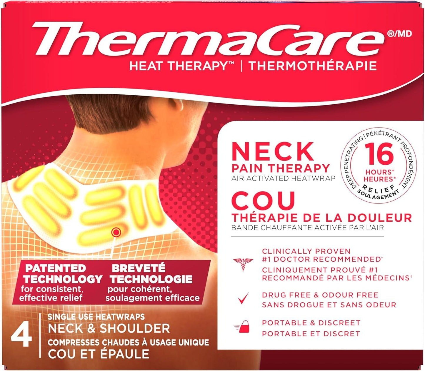 Heat Wraps Neck & Shoulder 4 units, 16 Hours Pain Relief