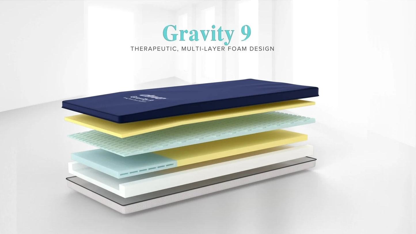 Mattress for Hospital Bed, Gravity 9, Pressure Redistribution, 36" x 80"