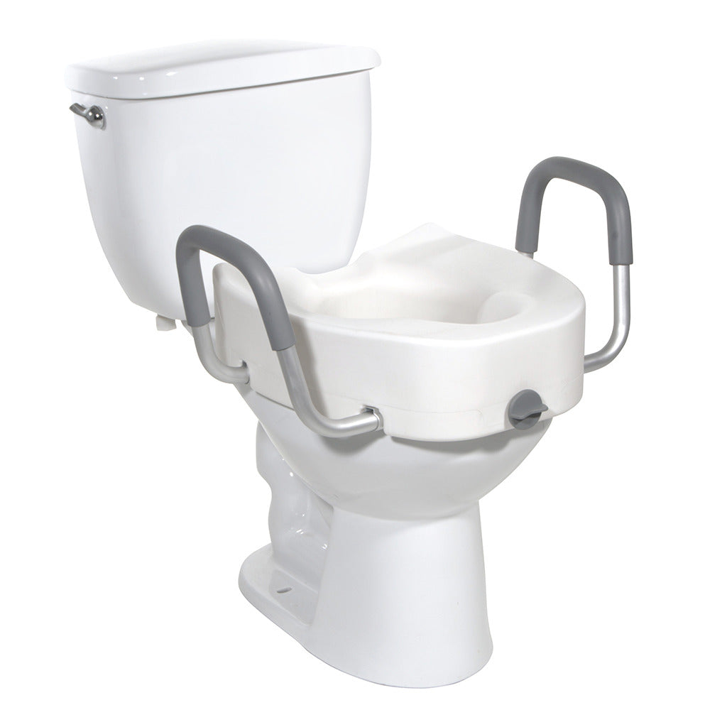 RAISED TOILET SEAT ELONGATED WITH LOCK DRIVE #12013
