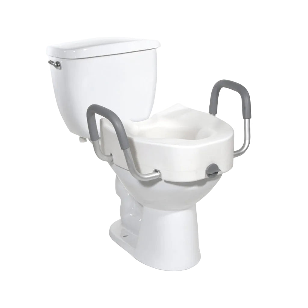 RAISED TOILET SEAT ELONGATED WITH LOCK DRIVE #12013