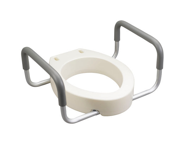RAISED TOILET SEAT ELONGATED WITH REMOVABLE ARMS #12403