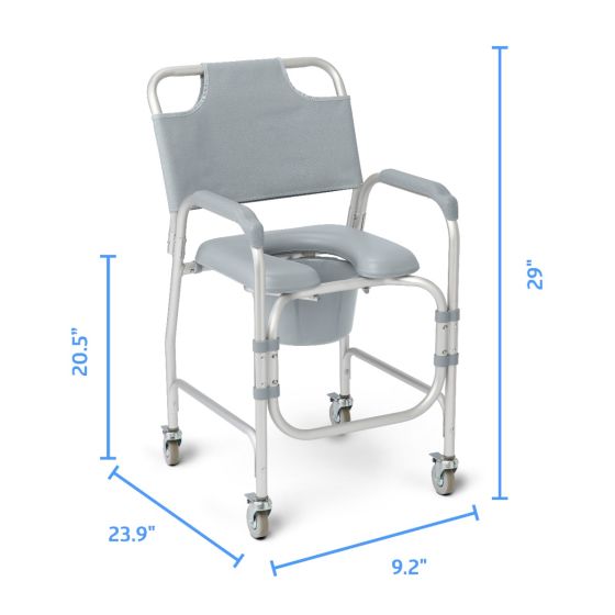 Shower/Commode Chair Aluminium with Wheels G1-502PWX1