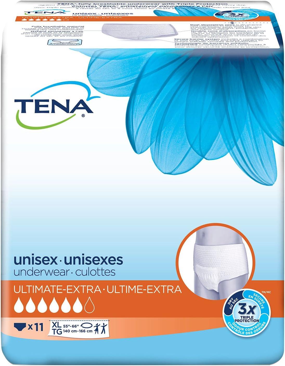 Tena Incontinence Unisex Underwear, Ultimate, Extra Large, 11 Count