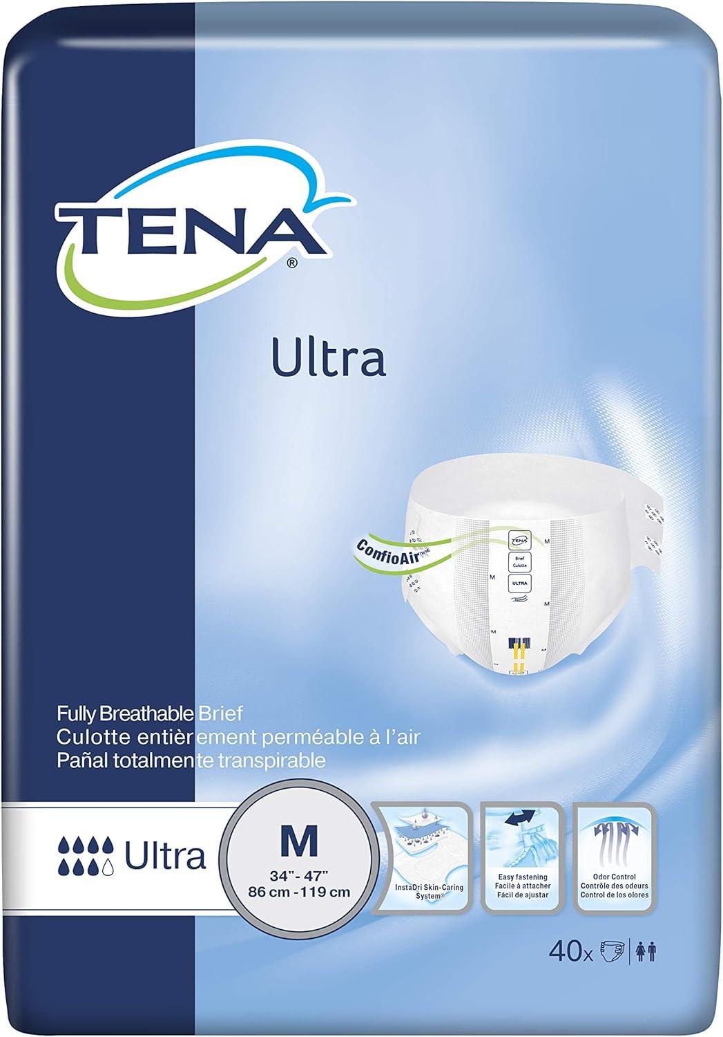Tena Ultra Incontinence Briefs, Medium, 40 Count