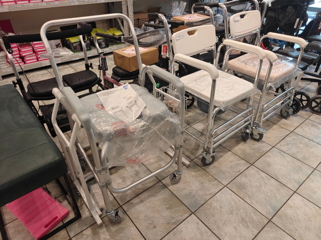 Bedside commode chair types comparison at Yaletown Medical Supplies Vancouver