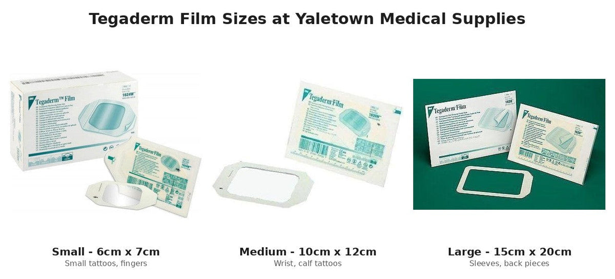Tegaderm Film dressing sizes 6x7cm, 10x12cm, 15x20cm at Yaletown Medical Supplies Vancouver