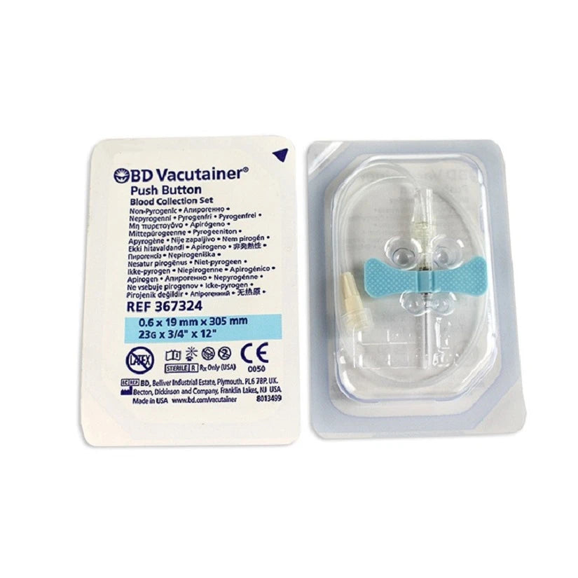 Winged needle sets (butterfly needles) for infusion and blood collection in 21G, 23G, 25G, 27G at Yaletown Medical Supplies Vancouver
