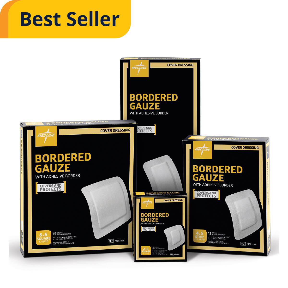 Bordered Gauze Dressing 4”x 8” 15 per Box Medline