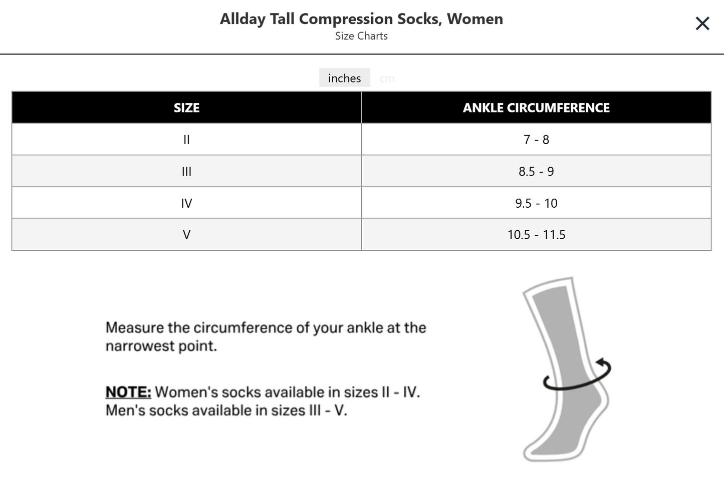 Compression_Socks_Business_CEP_Class_Men_Sizing_Charts