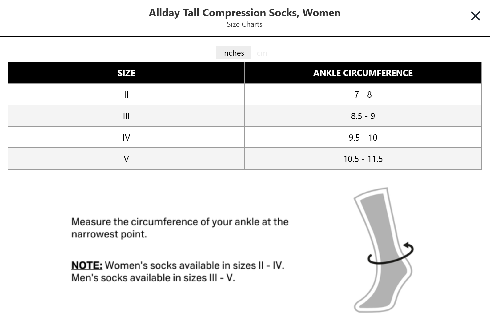 Compression_Socks_Business_CEP_Class_Men_Sizing_Charts