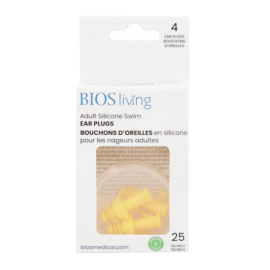 EAR PLUGS EP122 SILICONE SWIM ADULT 4PC (YELLOW) 25DB