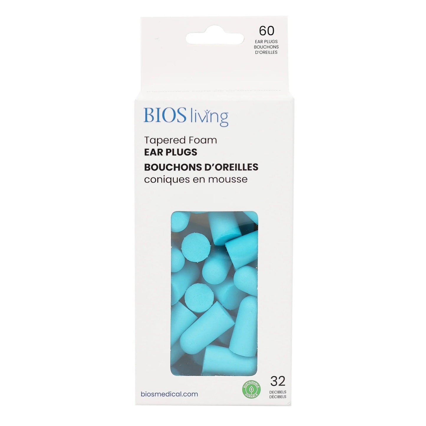 EAR PLUGS TAPERED FOAM BULK BOX 60PC (BLUE) EP126