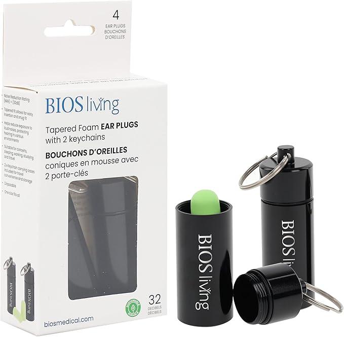 EAR PLUGS TAPERED FOAM WITH KEYCHAIN 4PC EP125 (GREEN)