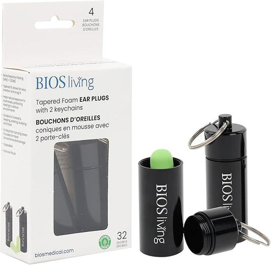 EAR PLUGS TAPERED FOAM WITH KEYCHAIN 4PC EP125 (GREEN)