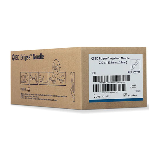 NEEDLE BD ECLIPSE SAFETY NEEDLE 23GX1" STERIL BOX(100PIECES)
