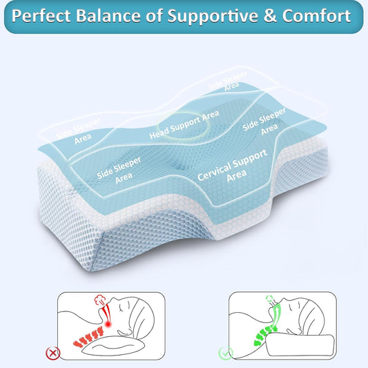 Neck Pillow Memory Foam for Neck Shoulder Pain
