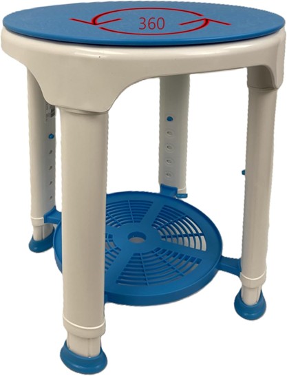 Bath Stool Plastic Swivel Cap. 100 kg DSC345