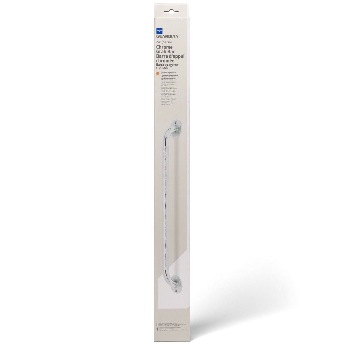 Shower Grab Bar 24" Knurled Chrome 300lb Cap. Medline G5-024CRX1