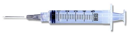 Syringe 5ml 21G x 1" needle