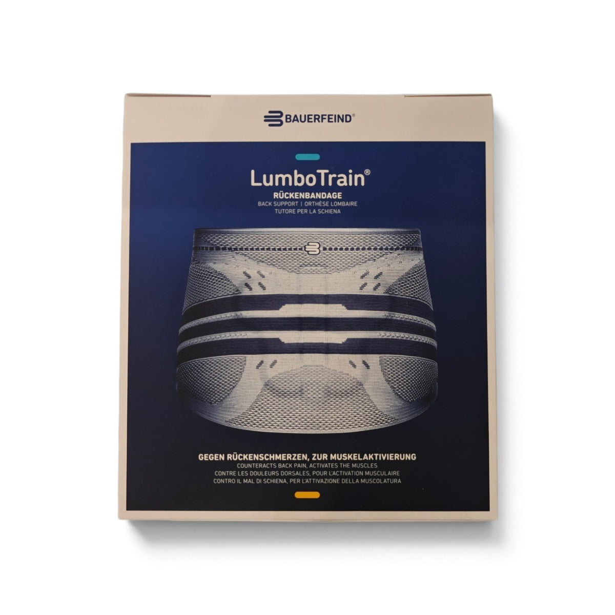 Bauerfeind LumboTrain active lumbar support brace for lower back pain and stability at Yaletown Medical Supplies Vancouver
