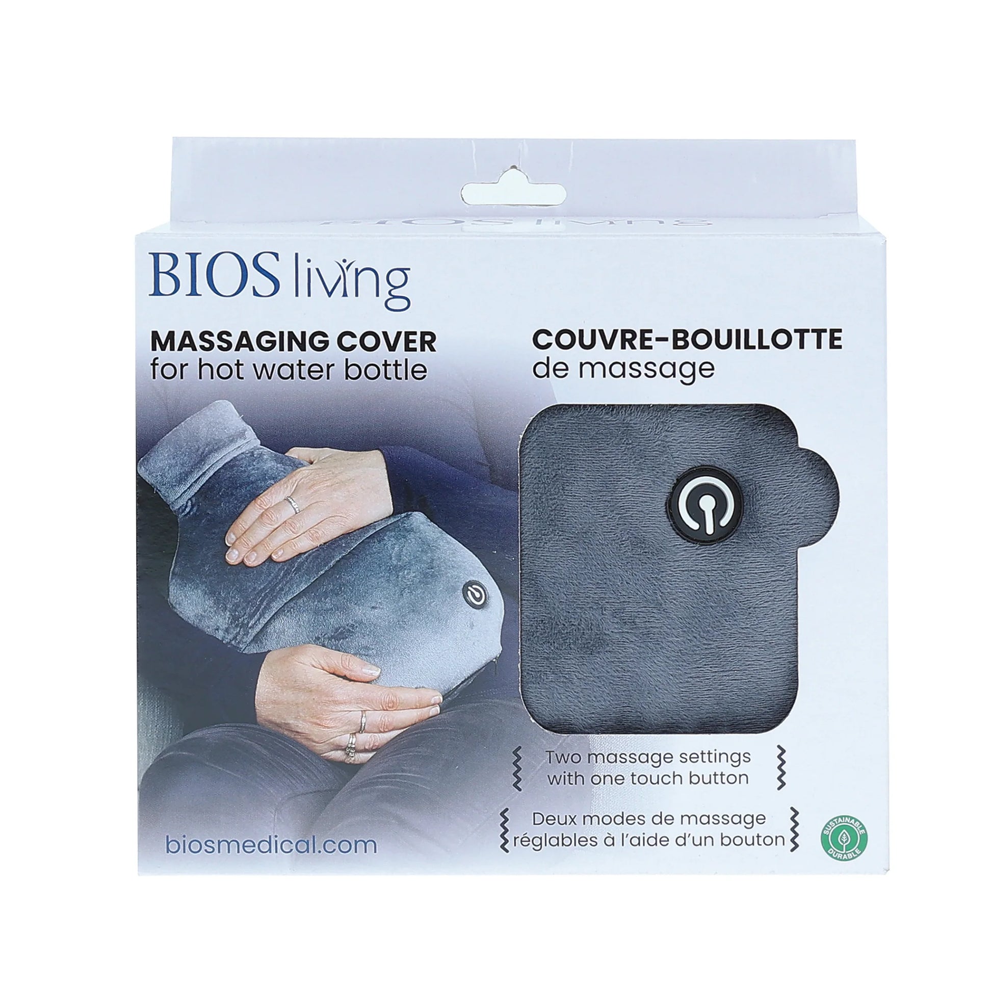 BIOS LF308 massaging hot water bottle with textured cover at Yaletown Medical Supplies Vancouver