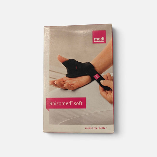 medi Rhizomed Soft thumb support splint for CMC and MCP joint immobilization at Yaletown Medical Supplies Vancouver
