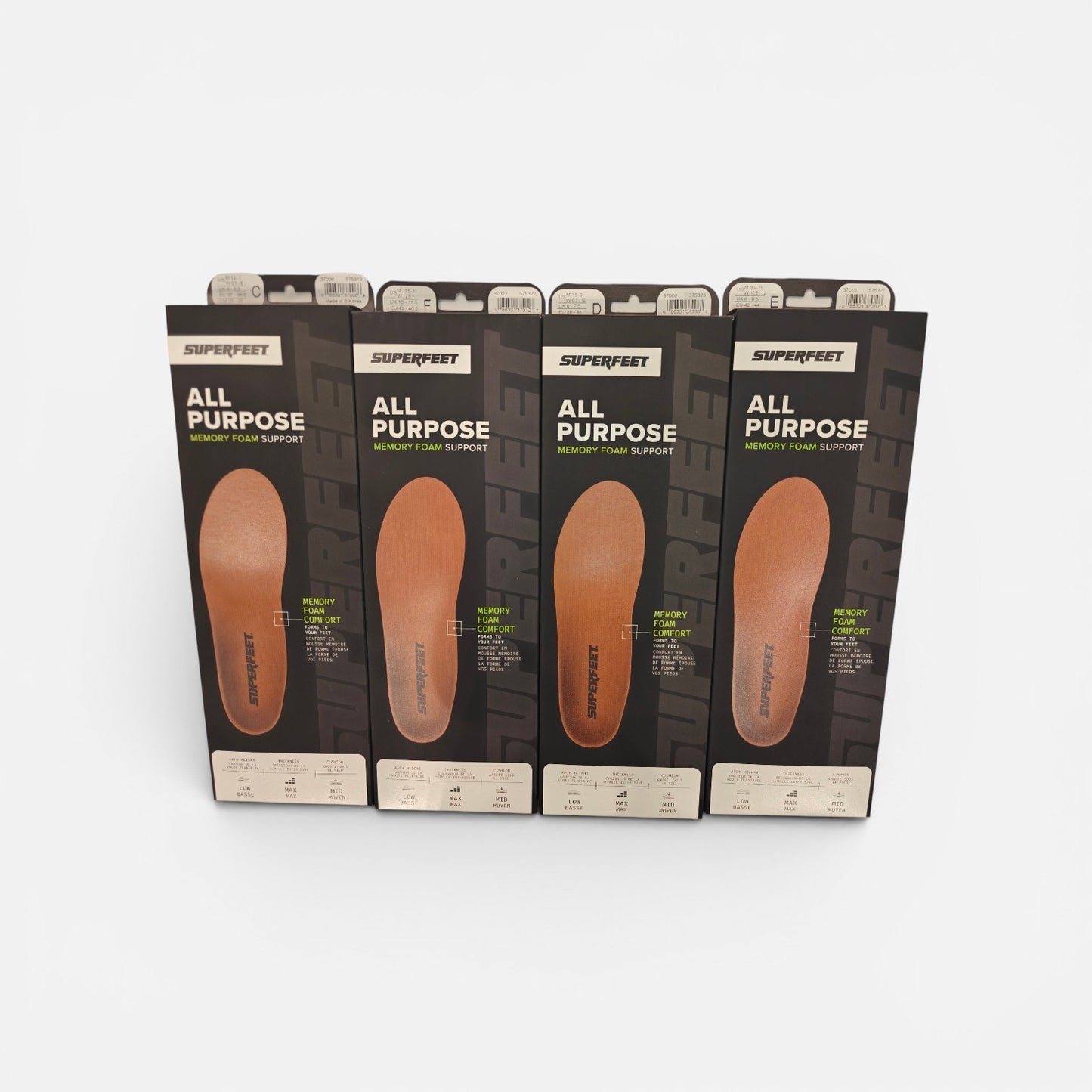 Superfeet All-Purpose Memory Foam insoles low arch maximum cushion in Yaletown