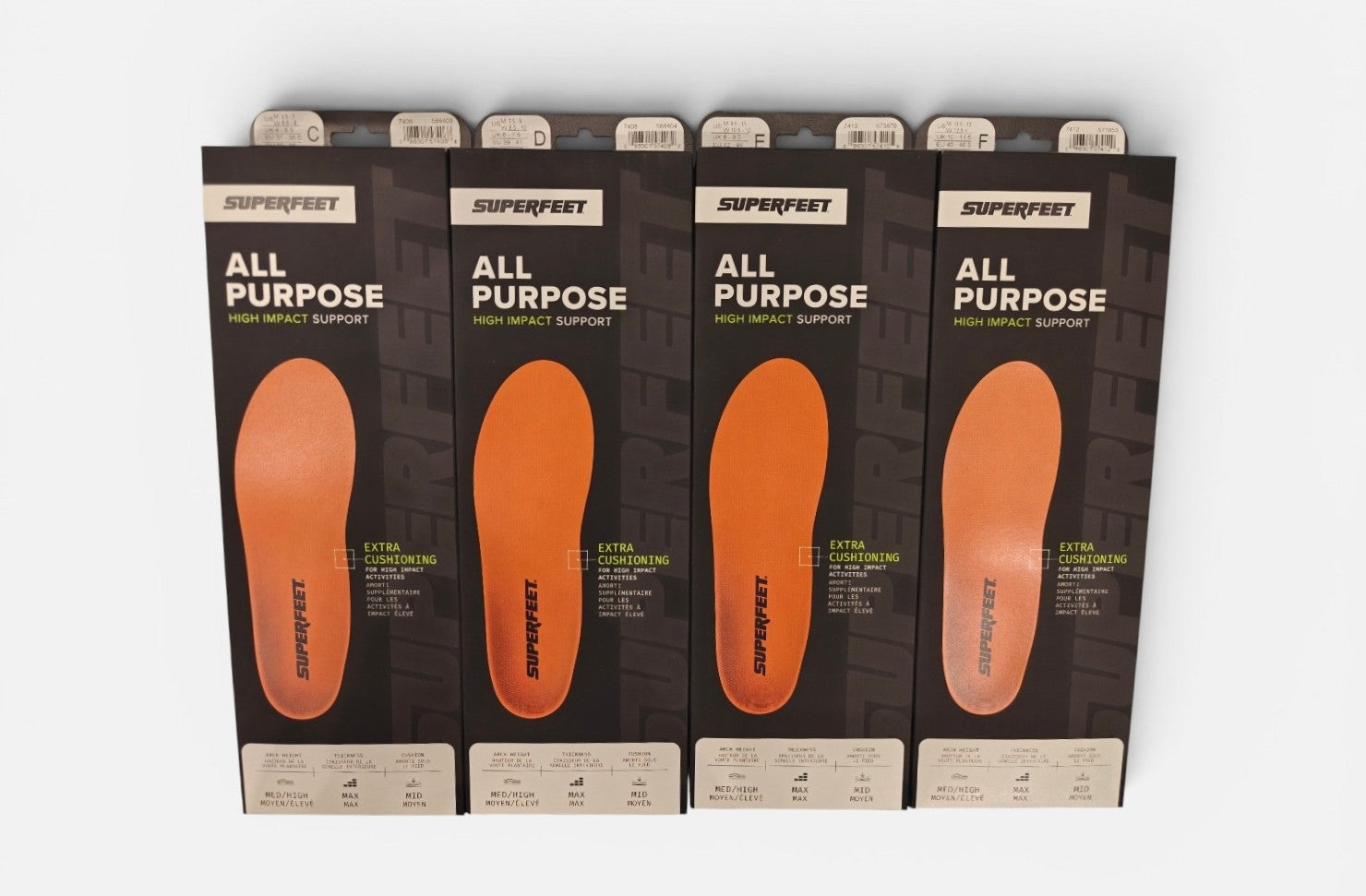 Superfeet ORANGE high impact insoles for plantar fasciitis at Vancouver